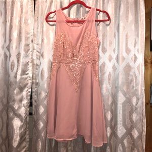 Pink strapless dress